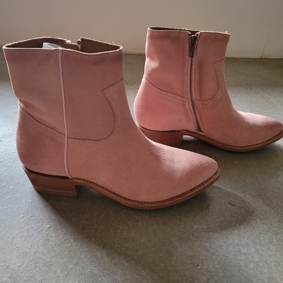 🌟 AUTHENTIC ✨️ NEW Frye Suede Billy Short Boots Dusty Rose Pink 👢 Size 10 - Picture 6 of 16